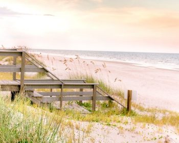 pink sky sandy oceanfront Amelia Island