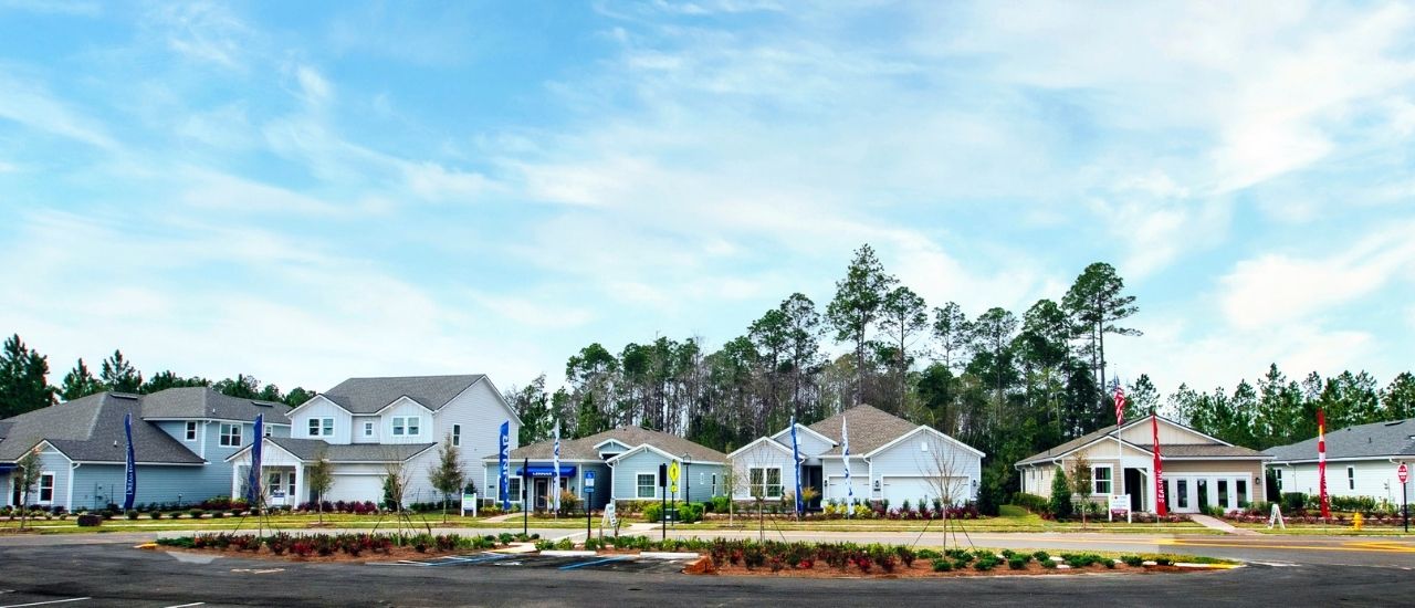 exterior model homes at Tributary