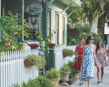 woman walking downtown amelia island