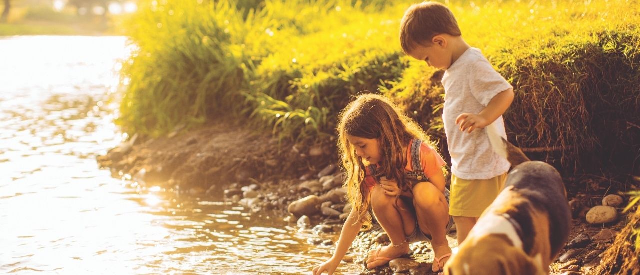 kids playing in nassau county boggy creek river
