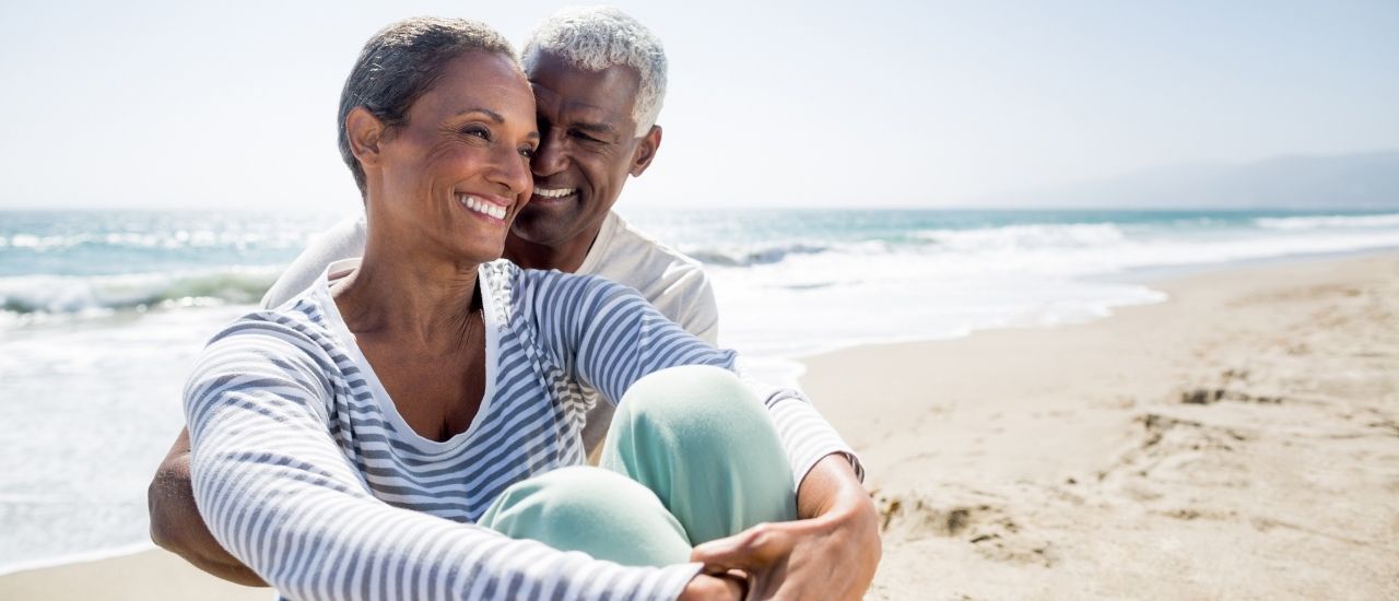 mature couple on amelia island beach in nassau county