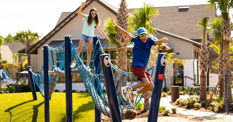 children playing on playground
