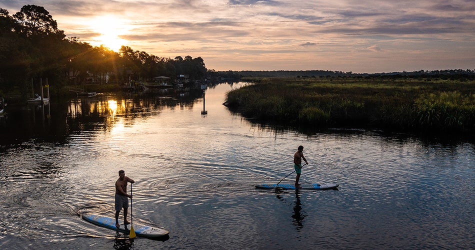 Paddleboarding near tributary 