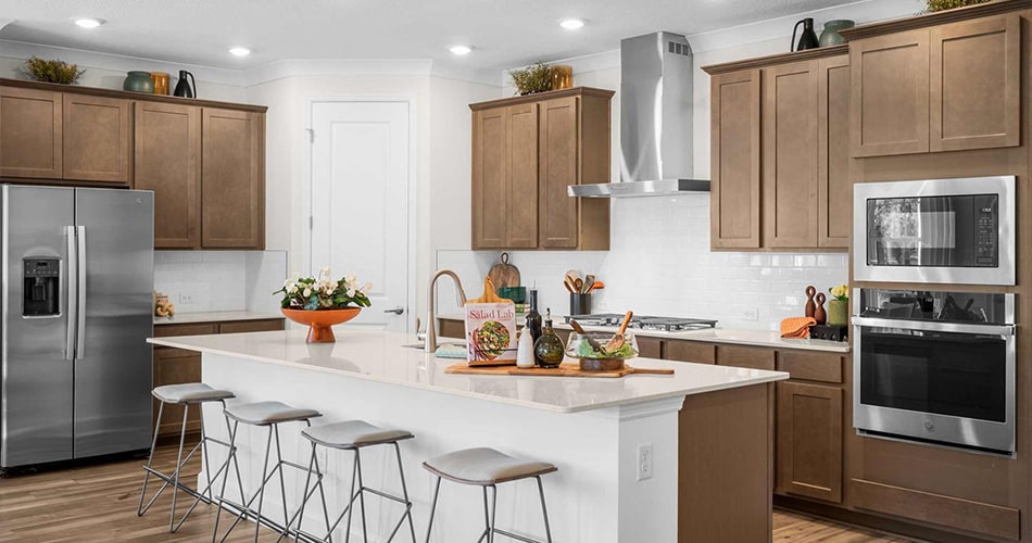 Kitchen interior of The Brasher Model Home by David Weekley Homes