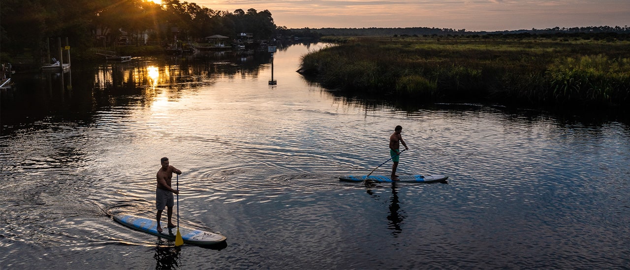 Paddleboarding along the Nassau COunty River