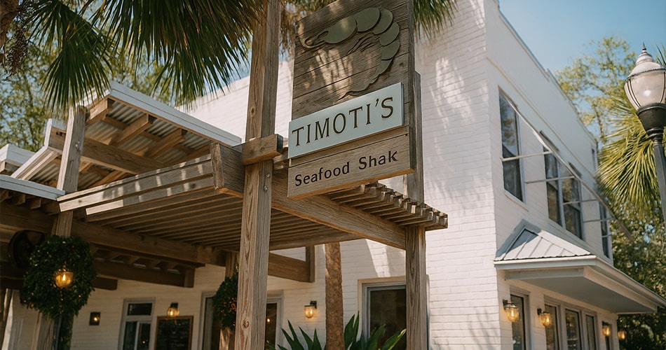 Timoti's Seafood Sign Northeast Florida