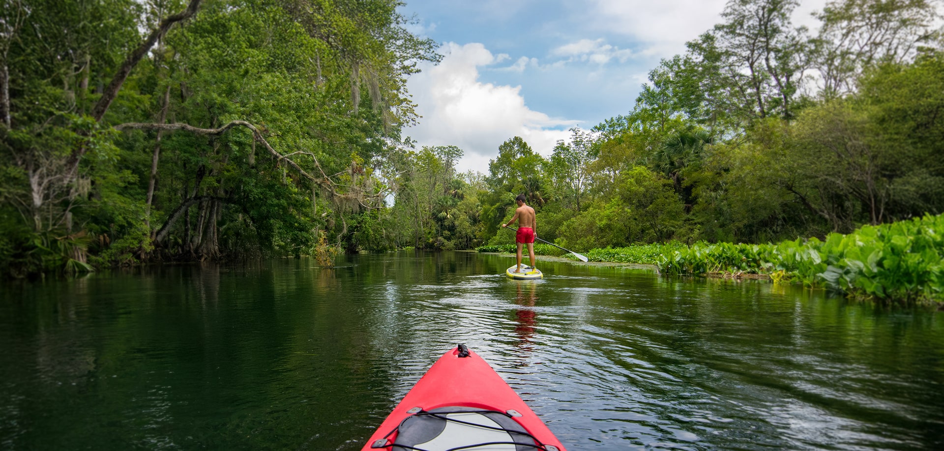 Kayaking along the rivers in North Florida near Tributary